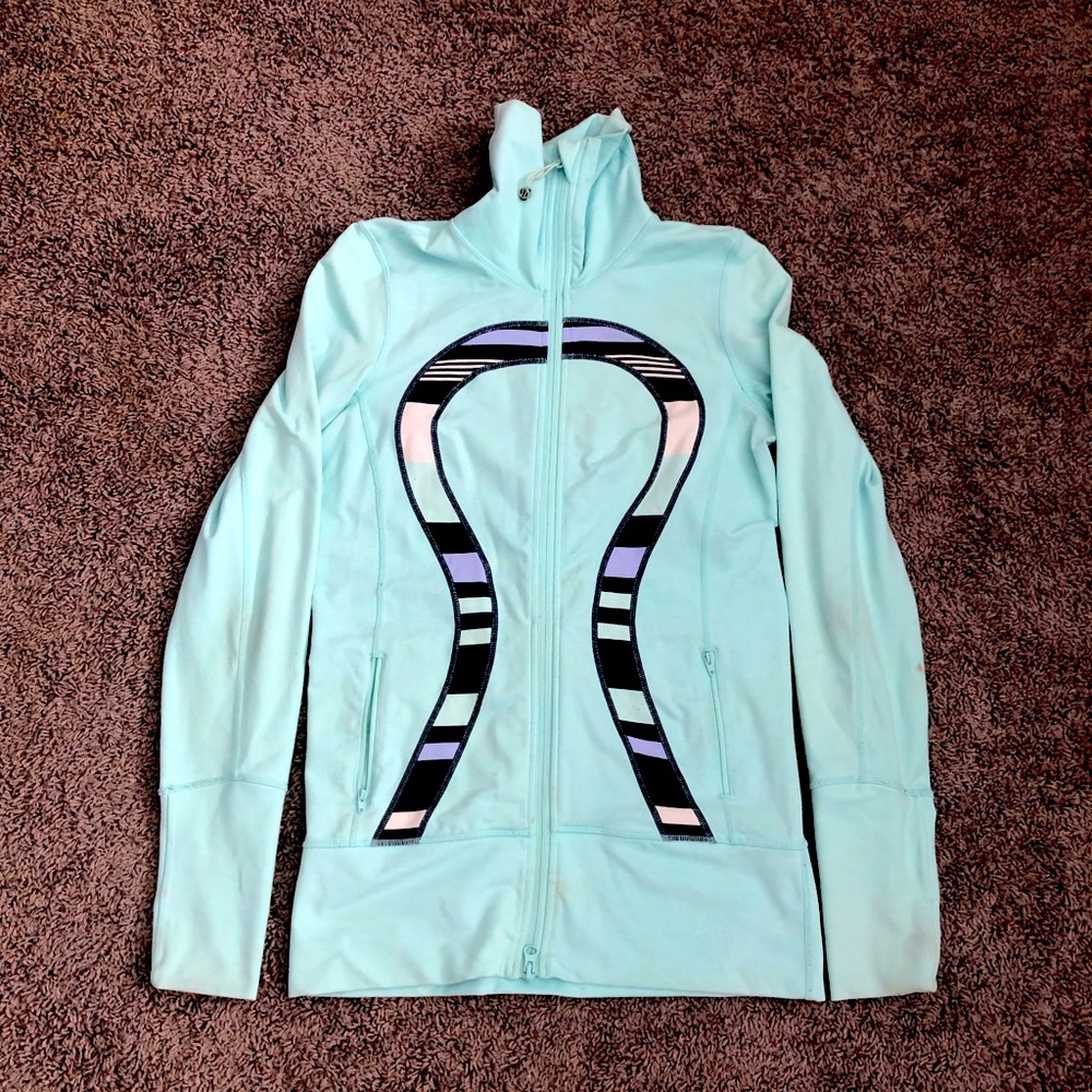 Lululemon in stride jacket aquamarine A2 Womens Size 6 - Picture 2 of 7